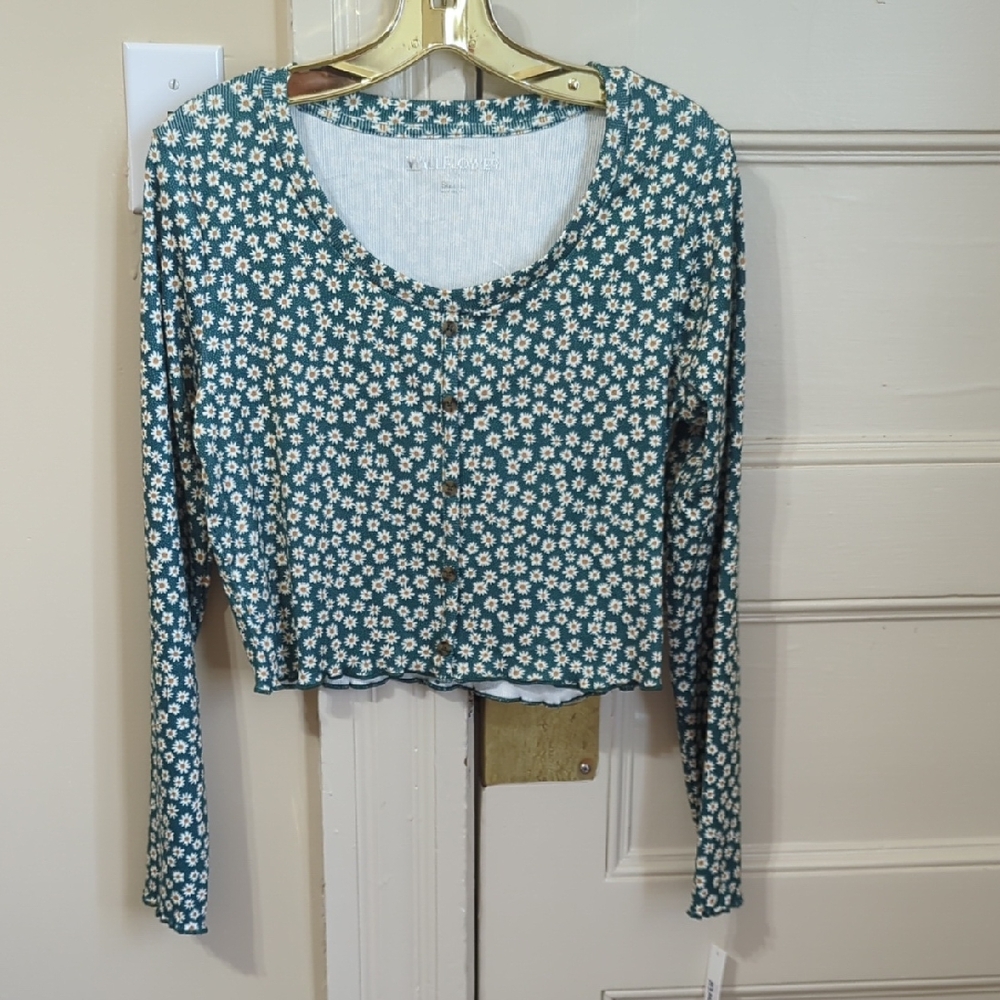 Juniors Wallflower Jeans Cropped Blouse NWT